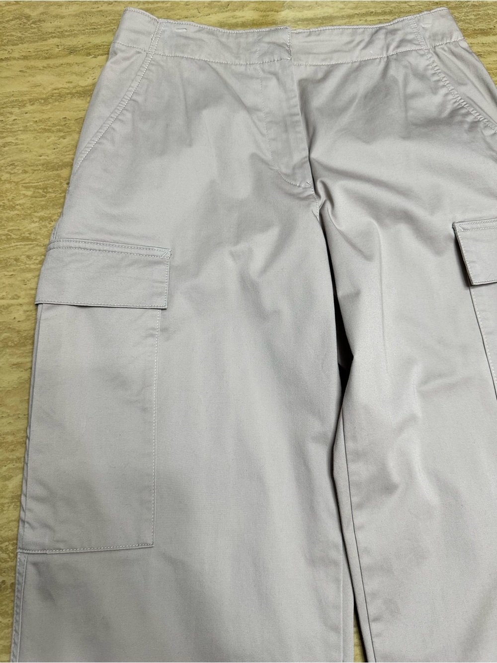 Calvin Klein Beige Wide Leg Cargo Pants - Picture 3 of 11